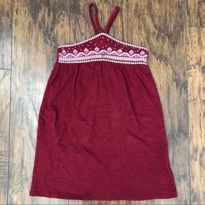 Old Navy Embroidered Tunic Dress S burgundy (6/7)